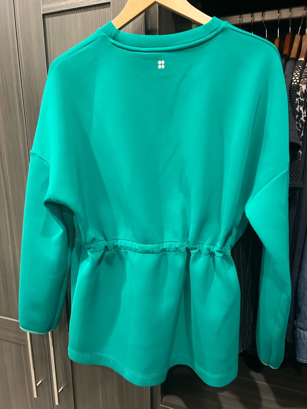 Women's Teal/kelly green sweaty Betty Drawstring Waist Pullover Top